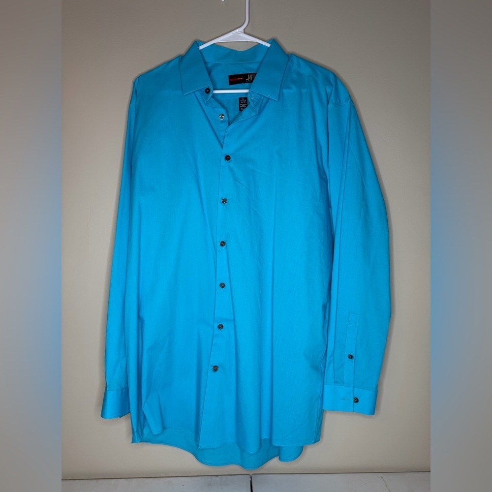 JF J.Ferrar Vibrant Blue Dress Shirt 34/35